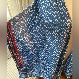 BeachLunchLounge Open Front Kimono w Embroidery - XL